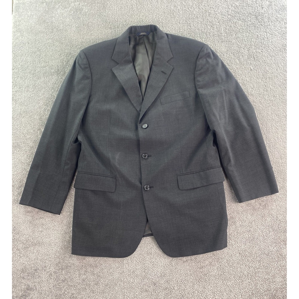 Brooks Brothers Suit Jacket 42 L Gray Wool Chambray Brooksease Luxury Designer